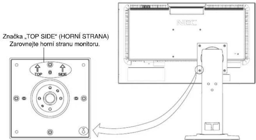 Značka „TOP SIDE" (HORNÍ STRANA) Zarovnejte horní stranu monitoru.