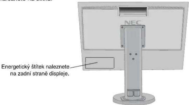 Energetický štítek naleznete na zadní straně displeje. NEC