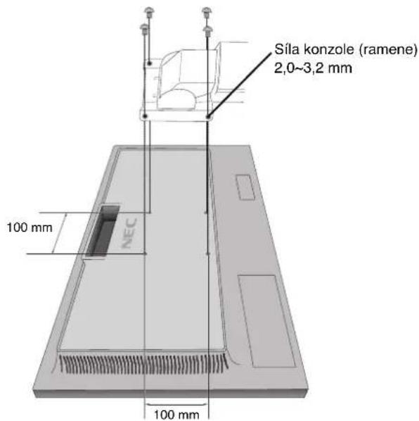 Sila konzole (ramene) 2,0~3,2 mm 100 mm NEC 100 mm