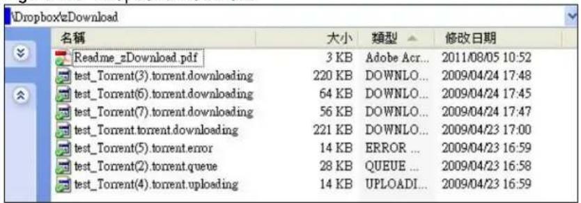 Dropbox/zDownload 名称 大小 類型 修改日期 Readme_zDownload.pdf 3 KB Adobe Acr... 2011/08/05 10:52 test_Torrent(3).torrent.downloading 220 KB DOWNLO... 2009/04/24 17:48 test_Torrent(6).torrent.downloading 64 KB DOWNLO... 2009/04/24 17:45 test_Torrent(7).torrent.downloading 56 KB DOWNLO... 2009/04/24 17:47 test_Torrent.torrent.downloading 221 KB DOWNLO... 2009/04/23 17:00 test_Torrent(5).torrent.error 14 KB ERROR ... 2009/04/23 16:59 test_Torrent(2).torrent.queue 28 KB QUEUE ... 2009/04/23 16:58 test_Torrent(4).torrent.uploading 14 KB UPLOADI... 2009/04/23 16:59