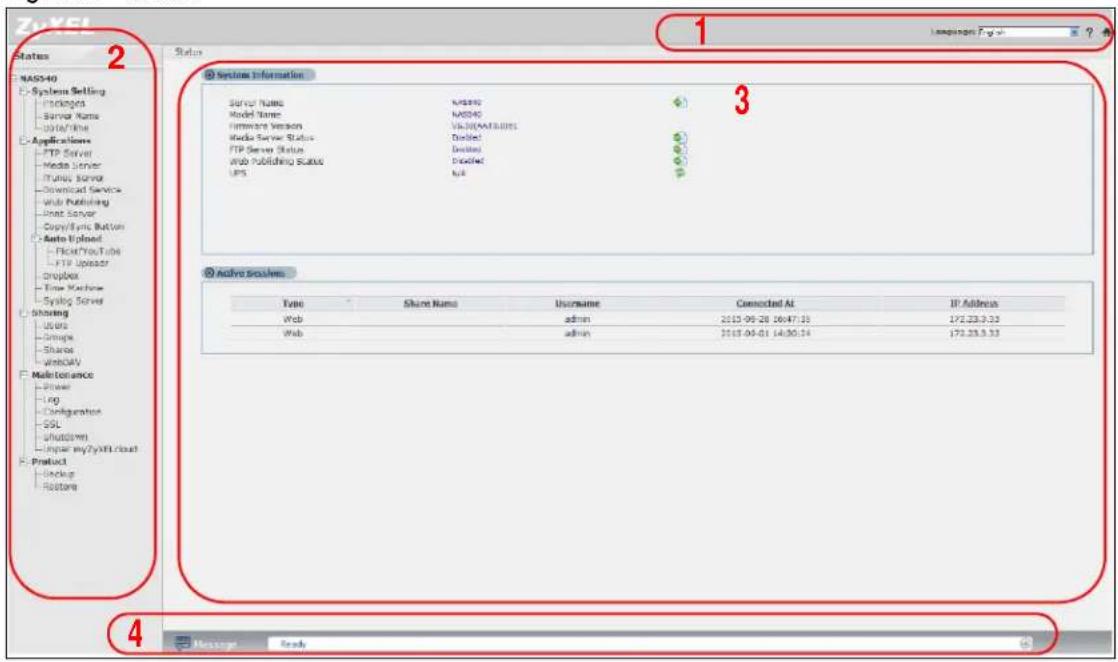 1 NASS40 Systems Setting Applications Application Auto-Upload Maintenance Maintenance Protect Status 2 Status 3 System Information Server Name Name 3 Model Name Name 3 Hardware Version Web/Networks Media Server Status Download 3 FTP Server Status Download 3 Web Publishing Status Download 3 UPS Link 3 Active Session Type Share Name Username Connected At IP Address Web admin 2015-09-28 16:47:13 172.23.3.33 Web admin 2015-09-01 14:00:24 172.23.3.33