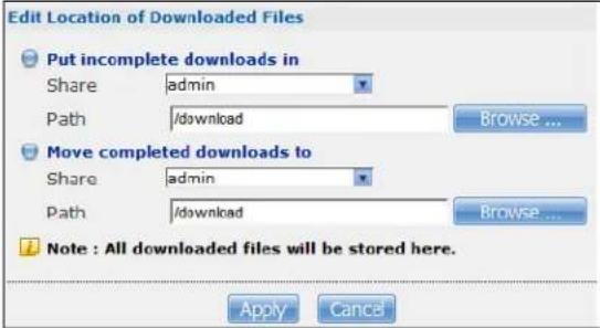 ZYXEL NAS520-4T - Configuring General Download Settings - 2