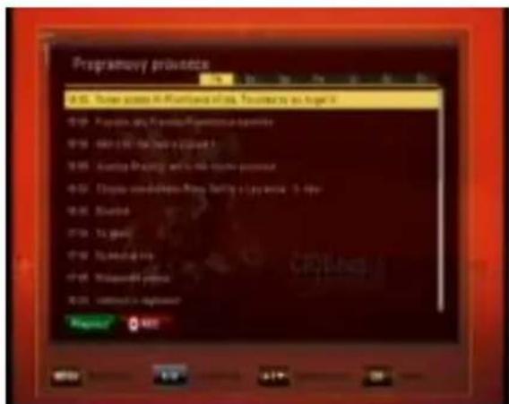 BENsat 290IR-PVR - Navigácia na druhej úrovni EPG(Single EPG) - 1