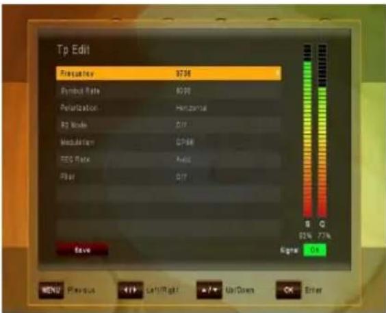 BENsat 290IR-PVR - 3 Editace seznamu transpondérů - 2