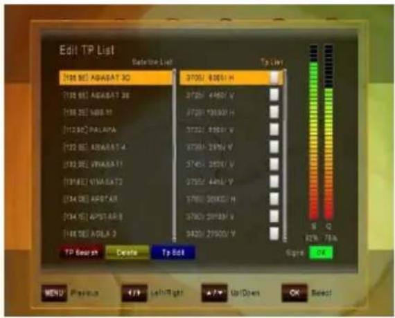 Edit TP List T108 BEI ABASAT 3D T108 BEI ABASAT 2B T108 BEI NBS-11 T112 BEI PALAYA T120 BEI ABASAT 4 T130 BEI VNABAT 11 T139 BEI VNABAT 72 T154 BEI APST-AR T164 BEI APST-AR 8 T188 BEI ADLA-3 TP Search Delete Tp Edit Typ: 3700/- 8000/- H Typ: 3700/- 4400/- V Typ: 3700/- 73000/- H Typ: 3700/- 8800/- V Typ: 3700/- 2600/- V Typ: 3740/- 3870/- V Typ: 3750/- 4450/- V Typ: 3760/- 5000/- V Typ: 3760/- 29100/- V Typ: 3820/- 27900/- V S Q 22% 75% Sign: OK MENU Preview Help Left/Right Up/Down OK Select