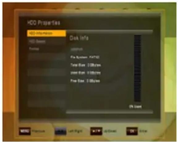 BENsat 290IR-PVR - HDD vlastnosti - 2
