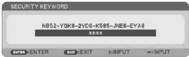 SECURITY KEYWORD NB52-YGK8-2VD6-K585-JNE6-EYA8 **** ENTER :ENTER EXIT :EXIT ::INPUT «:INPUT