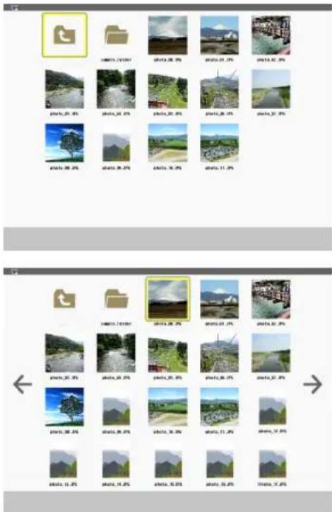 Grid of image thumbnails with timestamps and file names, likely from a photo editing interface