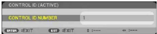 CONTROL ID (ACTIVE) CONTROL ID NUMBER 1 ENTER :EXIT EXIT :EXIT :---- ↔ :----