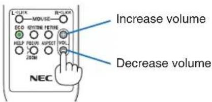 L-CLK MUSE ECD KISTINE PETURE HELP POCKS ASPECT VOLT. 200M NEC Increase volume Decrease volume