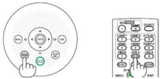 MENU D INPUT ID FIE SENS ECO AUTO OUT ON/OFFICE I TOMATO 0 SOURCE COMP1 COMP2 AUTO MUI 1 2 3 HDMI HDMI2 MultiNet 4 5 6 VIDEO USB-A USB-B 7 8 9 USET AV-M MENU EXIT