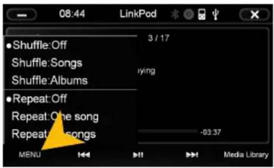 08:44 LinkPod ●Shuffle:Off Shuffle:Songs Shuffle:Albums ●Repeat:Off Repeat:One song Repeat:songs 3 / 17 lying -03:37 MENU