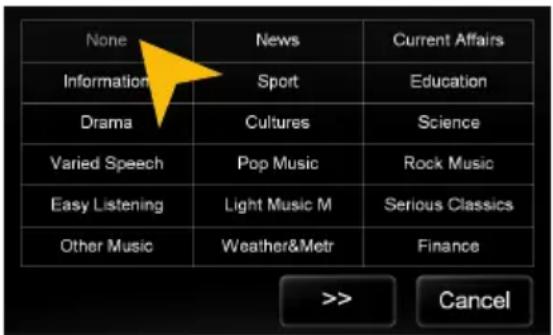 None News Current Affairs Information Sport Education Drama Cultures Science Varied Speech Pop Music Rock Music Easy Listening Light Music M Serious Classics Other Music Weather&Metr Finance >> Cancel