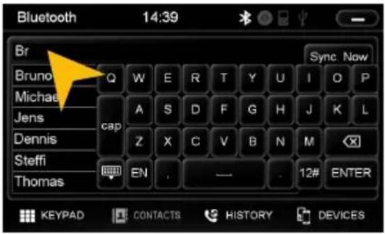 Bluetooth 14:39 Br Bruno Q W E R T Y U I O P Michael cap A S D F G H J K L Jens Z X C V B N M Dennis Steffi EN , — . 12# ENTER Thomas