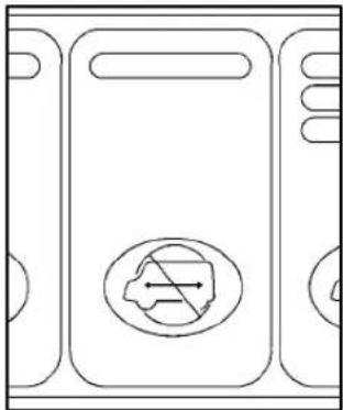 Pure technical line drawing of a device casing with no text, numbers, or symbols