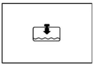 Simple diagram showing a downward arrow pointing to a rectangular container with wavy bottom (no text or symbols)