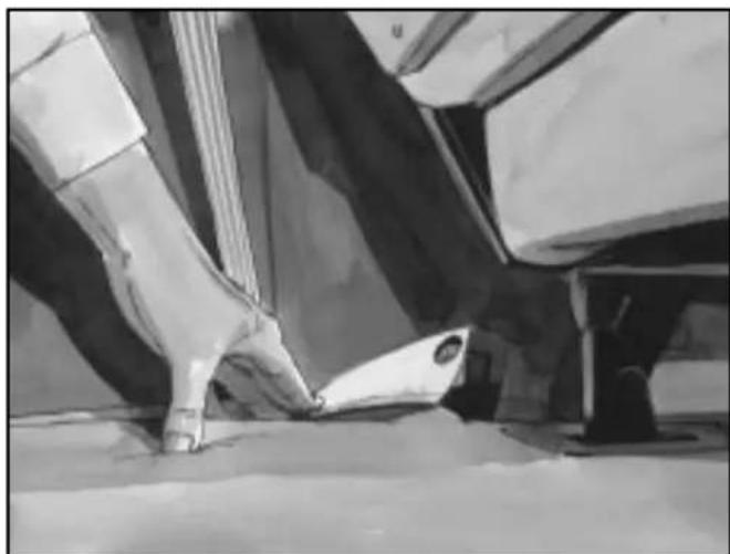 Black-and-white illustration of a hand pressing down on a surface with a small object nearby (no text or symbols)