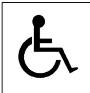 Symbol of a wheelchair accessibility sign (no text or numbers present)