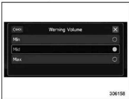 Warning Volume Min Mid Max 306158