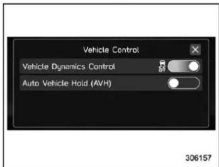 Vehicle Control Vehicle Dynamics Control Auto Vehicle Hold (AVH) 306157