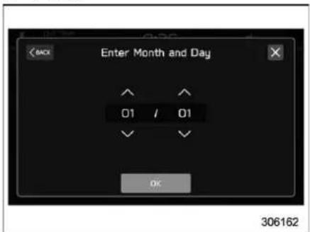 Enter Month and Day 01 / 01 OK 306162
