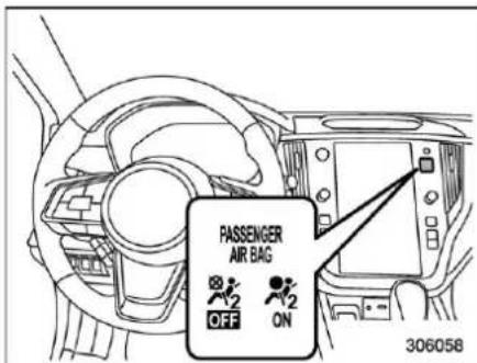 PASSenger AIR BAG OFF ON 306058