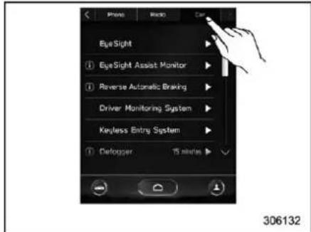 EyeSight ① EyeSight Assist Monitor ① Reverse Automatic Braking Driver Monitoring System Keyless Entry System ① Defogger 15 minutes 306132