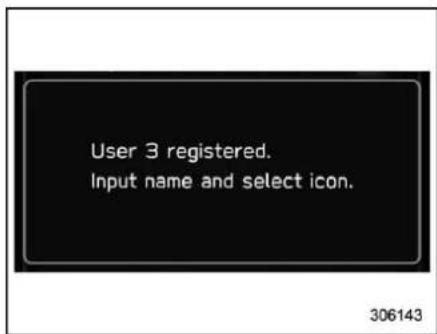 User 3 registered. Input name and select icon.