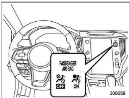 PASSENGER AIR BAG OFF ON 306058