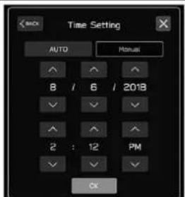 Time Setting AUTO Manual 8 / 6 / 2018 2 : 12 PM OK