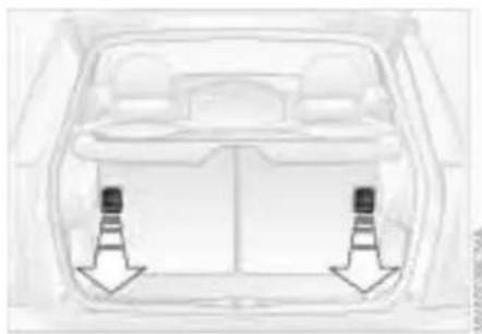 Top-down view of a car interior with two side-mounted sensors and directional arrows indicating alignment (no text or symbols)