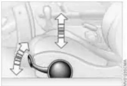 Diagram of a car interior showing directional arrows and a computer mouse (no text or symbols)