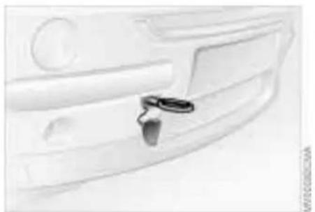 Close-up of a car's front grille with a small black clip attached (no visible text or symbols)