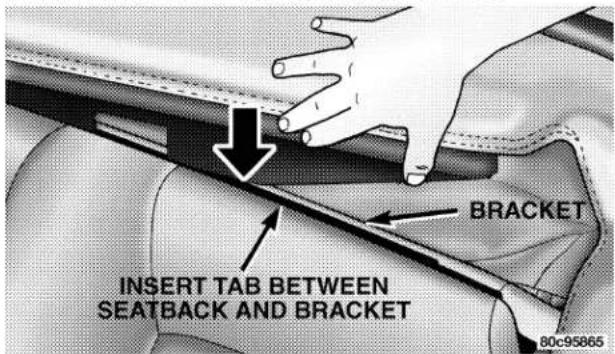 BRACKET INSERT TAB BETWEEN SEATBACK AND BRACKET 80c95865