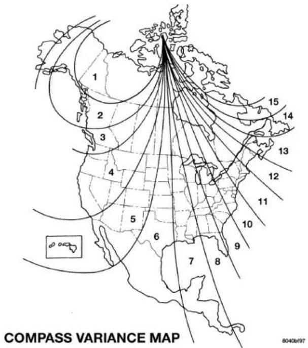 COMPASS VARIANCE MAP 1 2 3 4 5 6 7 8 9 10 11 12 13 14 15 8040b/197