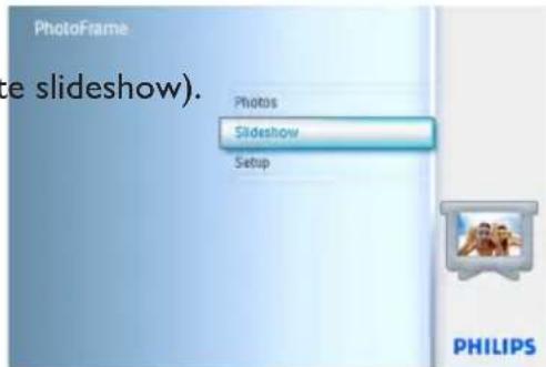 PhotoFrame ce slideshow). Photos Slideshow Setup PHILIPS