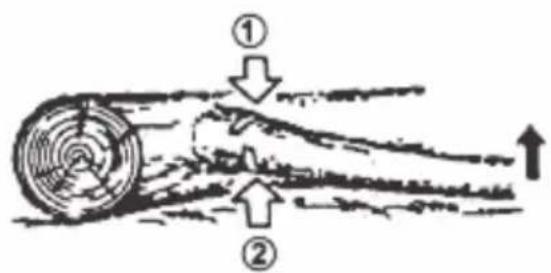 Diagram illustrating airflow or particle movement with labeled arrows and directional arrows, showing a circular object with internal flow.