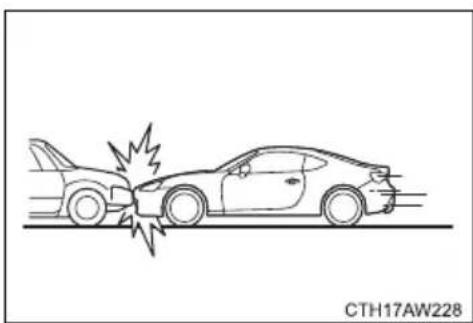 TOYOTA GT86 (2015) - - When are the SRS side airbag and SRS curtain shield airbag unlikely to deploy? - 6