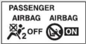 PASSENGER AIRBAG AIRBAG OFF ON