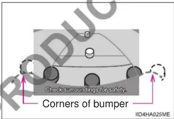 Check surroundings for safety. Corners of bumper IID4HA025ME