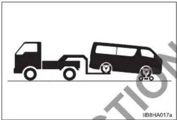 TOYOTA HiAce (2014) - Towing with a wheel-lift type truck - 2