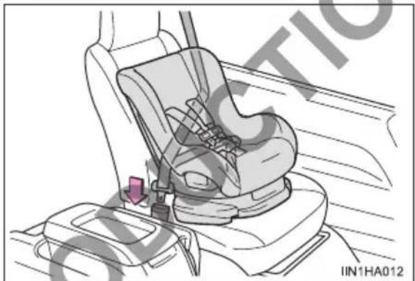 TOYOTA HiAce (2014) - Installing child restraints using a front passenger seat belt - 4