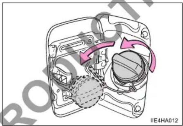 TOYOTA HiAce (2014) - Opening the fuel tank cap - 2