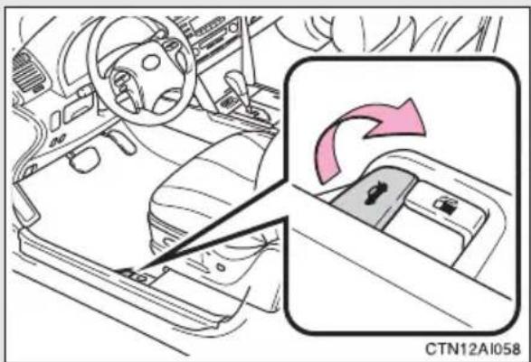 TOYOTA Camry Hybrid (2010) - ■ Opening the trunk from inside the vehicle - 1
