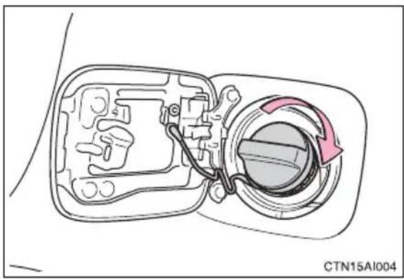 TOYOTA Camry Hybrid (2010) - Closing the fuel tank cap - 1