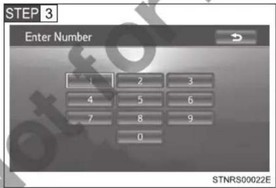 STEP 3 Enter Number 1 2 3 4 5 6 7 8 9 0 STNRS00022E