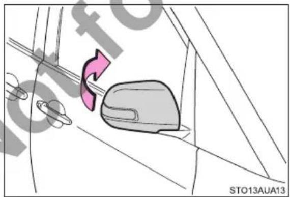 TOYOTA Previa (2016) - Folding the mirrors - 1
