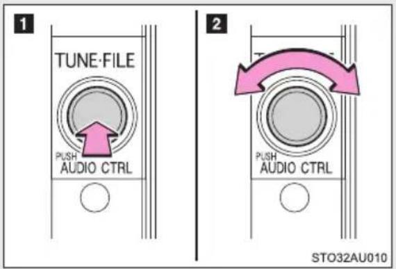 1 TUNE-FILE PUSH AUDIO CTRL 2 PUSH AUDIO CTRL STO32AU010