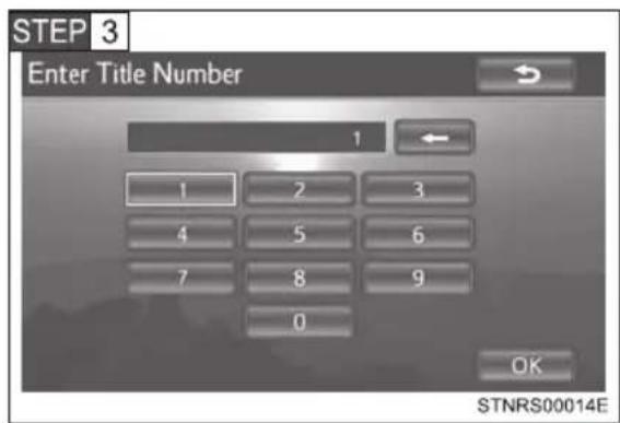 STEP 3 Enter Title Number 1 1 2 3 4 5 6 7 8 9 0 OK STNRS00014E