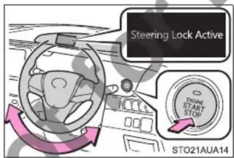 Steering Lock Active ENGINE START STOP STO21AUA14